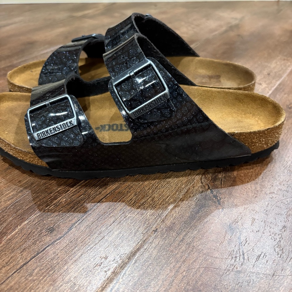 Birkenstock Arizona Magic Galaxy Black Glitter Slide Sandals EU 41 - Picture 3 of 9
